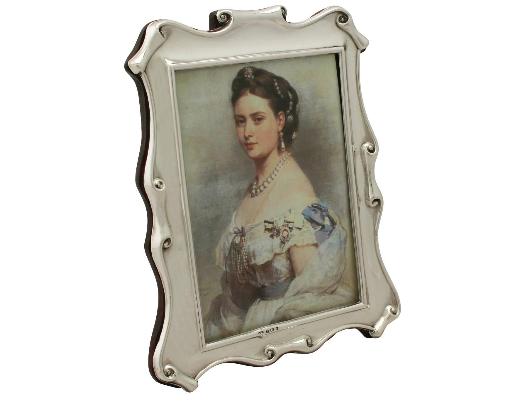 English Sterling Silver Photograph Frame, Antique Victorian