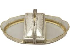 French Silver and Glass Centerpiece, Antique, circa 1900