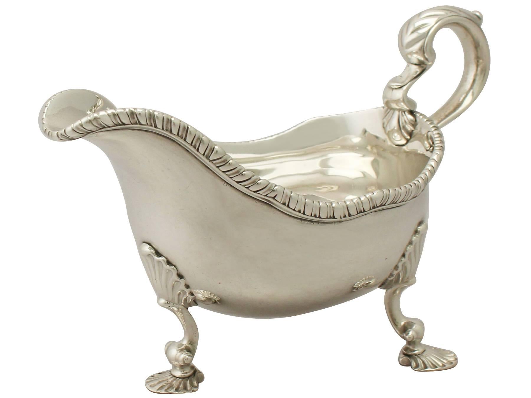 English Sterling Silver Sauceboat/Gravey Boat, Antique George III