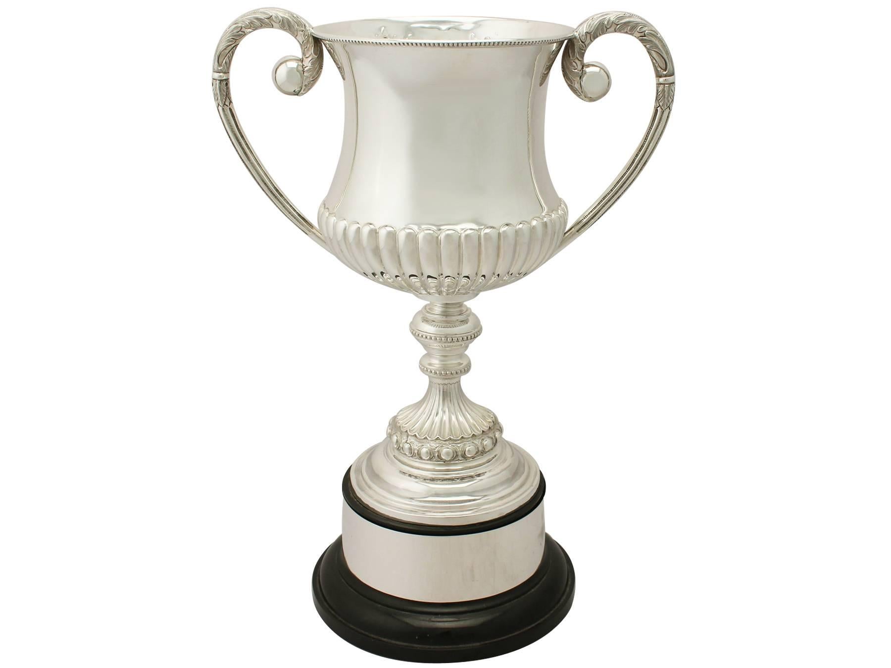 English Sterling Silver Presentation Cup, Antique Victorian
