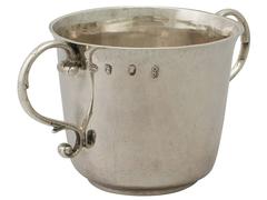Britannia Standard Silver Porringer, Antique Queen Anne