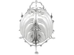 Antique Victorian Sterling Silver Triple Shell Folding Biscuit Box