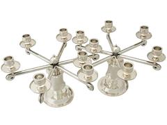 1960s Vintage, Art Deco Style German Sterling Silver Six-Light Candelabra