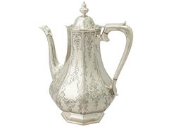 Antique Victorian Sterling Silver Coffee Pot by Edward & John Barnard