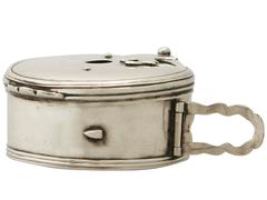 Sterling Silver Bougie Box, Antique George III