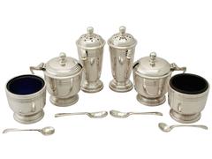 Art Deco Style Sterling Silver Condiment Set