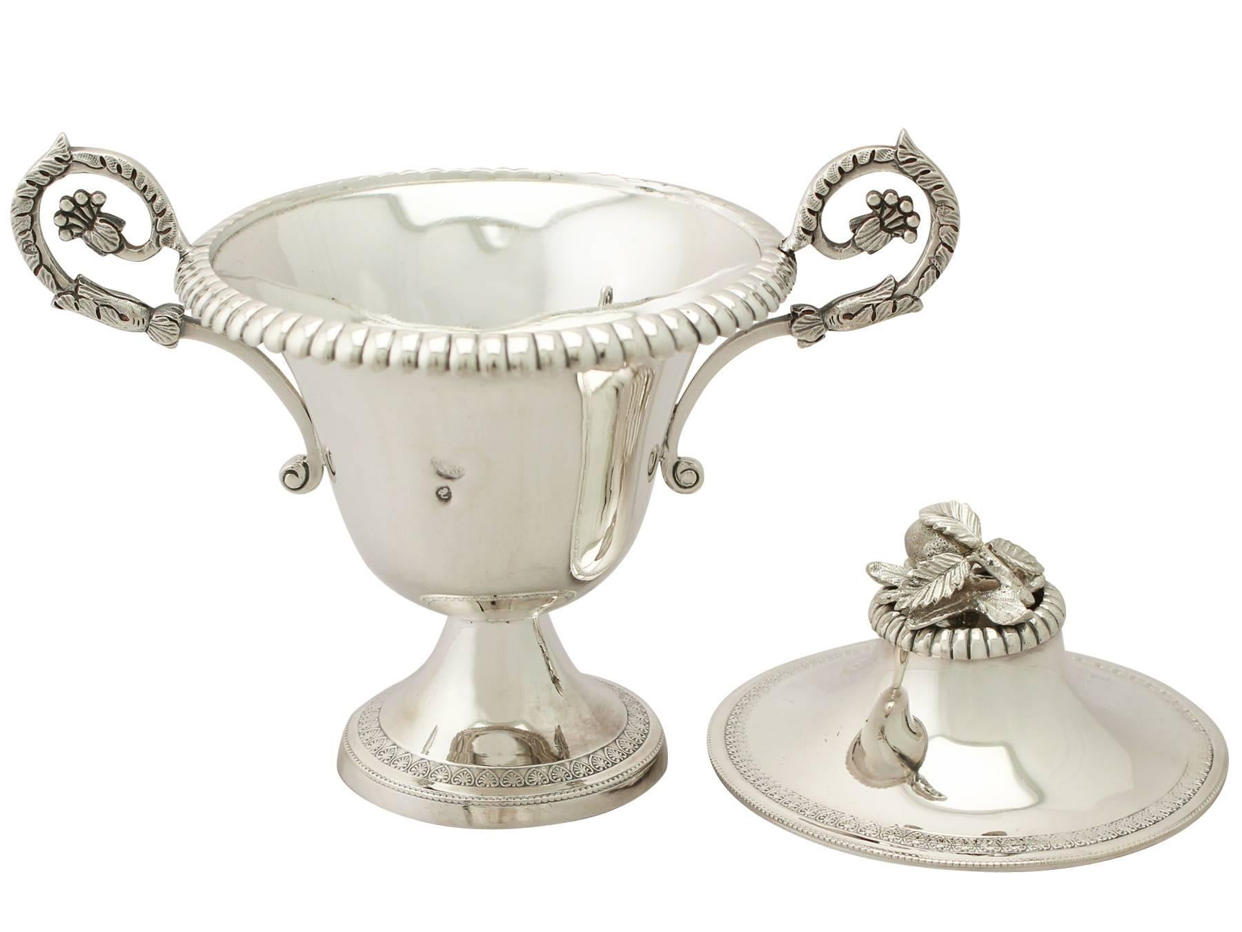 Mid-19th Century 1880s Turkish Silver Cup and Cover
