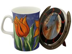 Antique George v Sterling Silver, Enamel and Horseshoe Photograph Frame