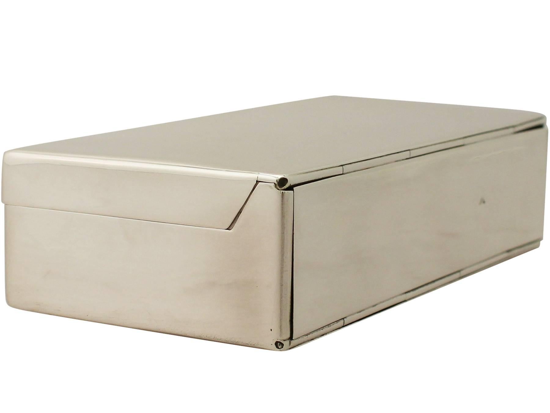 English Sterling Silver Sandwich Box, Antique Victorian