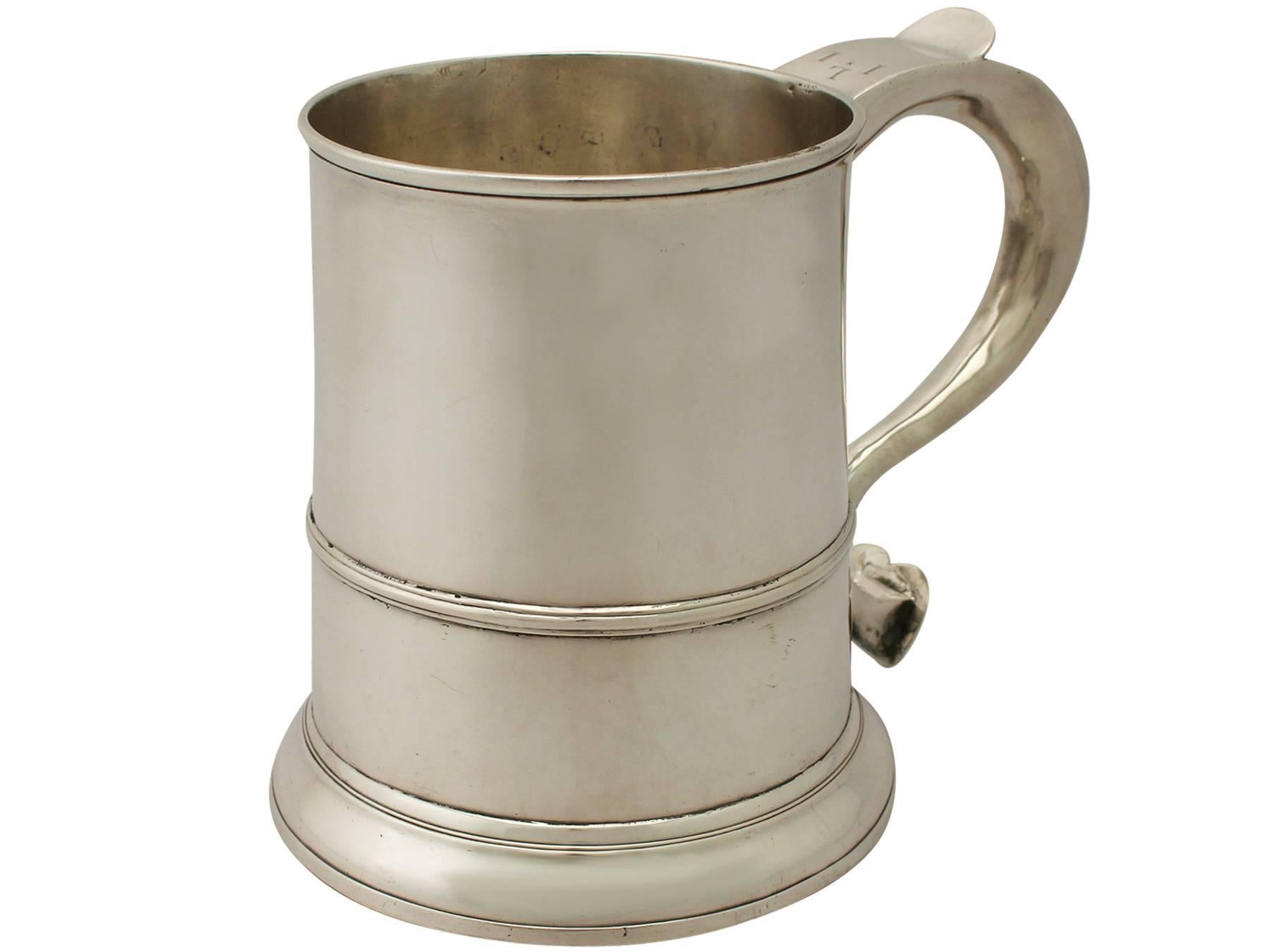 English Antique George II Sterling Silver Quart Mug