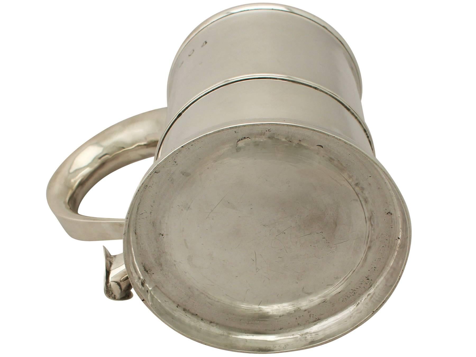 Antique George II Sterling Silver Quart Mug 3