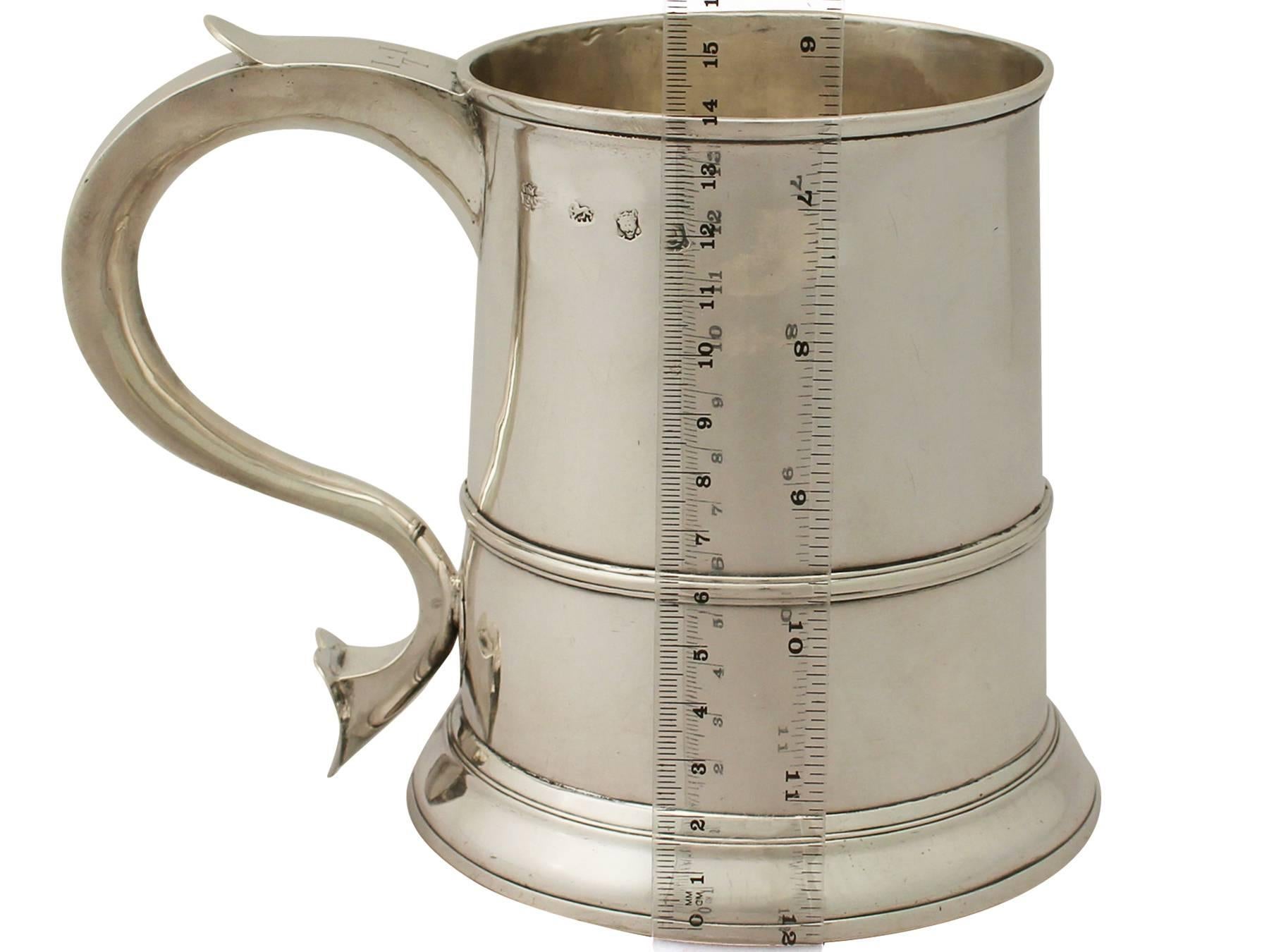 Antique George II Sterling Silver Quart Mug 4