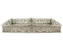 Sterling Silver Gallery Tray/Salver, Antique Edwardian