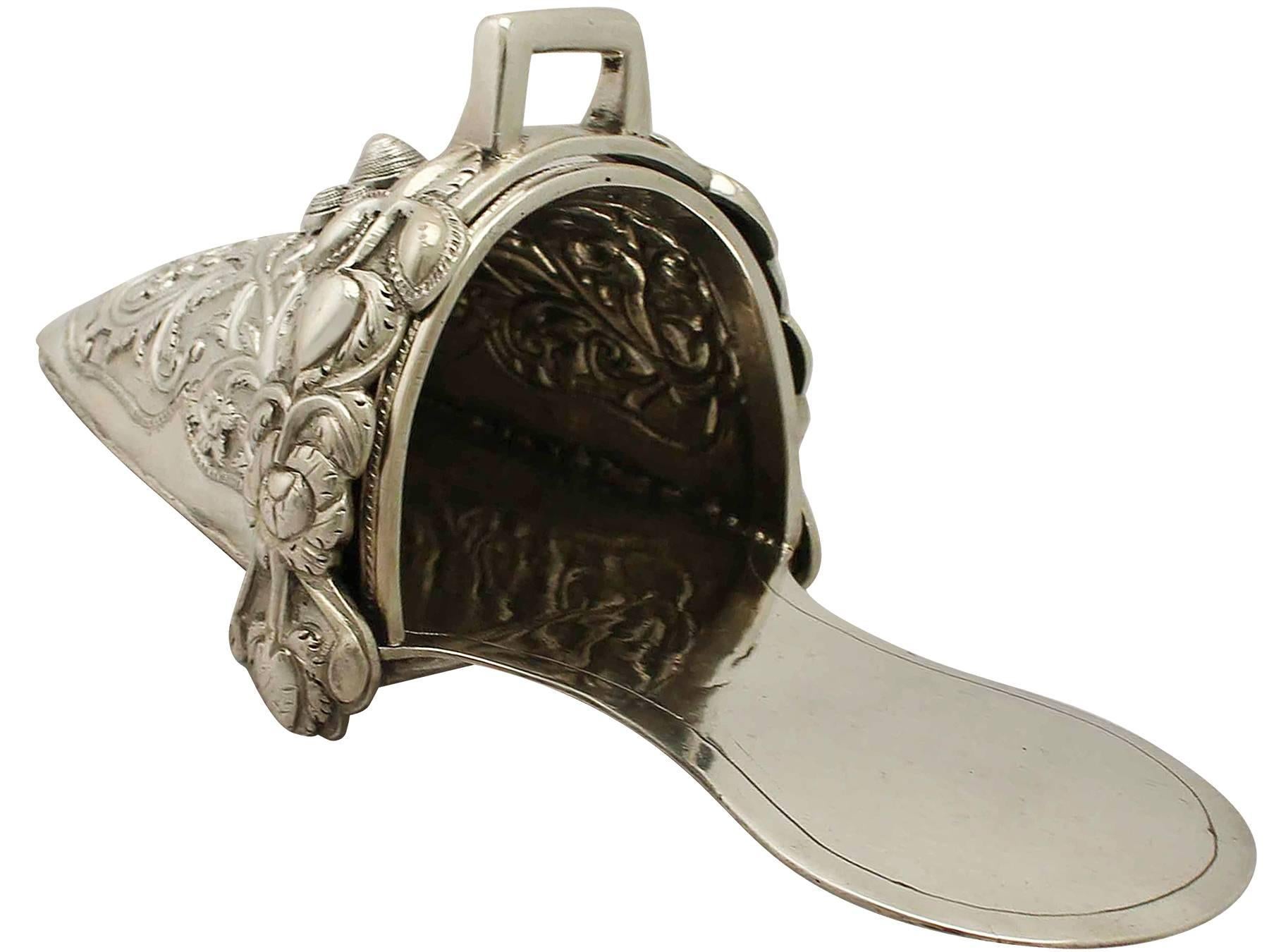 1850s Antique Sterling Silver Sidesaddle Slipper Stirrup In Excellent Condition In Jesmond, Newcastle Upon Tyne