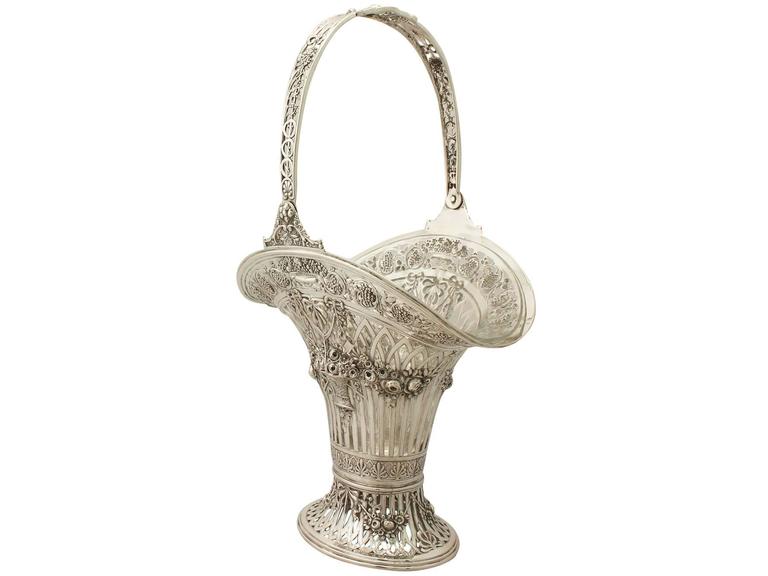 Antique German Silver Basket For Sale at 1stdibs