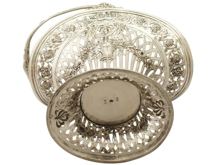 Antique German Silver Basket For Sale at 1stdibs