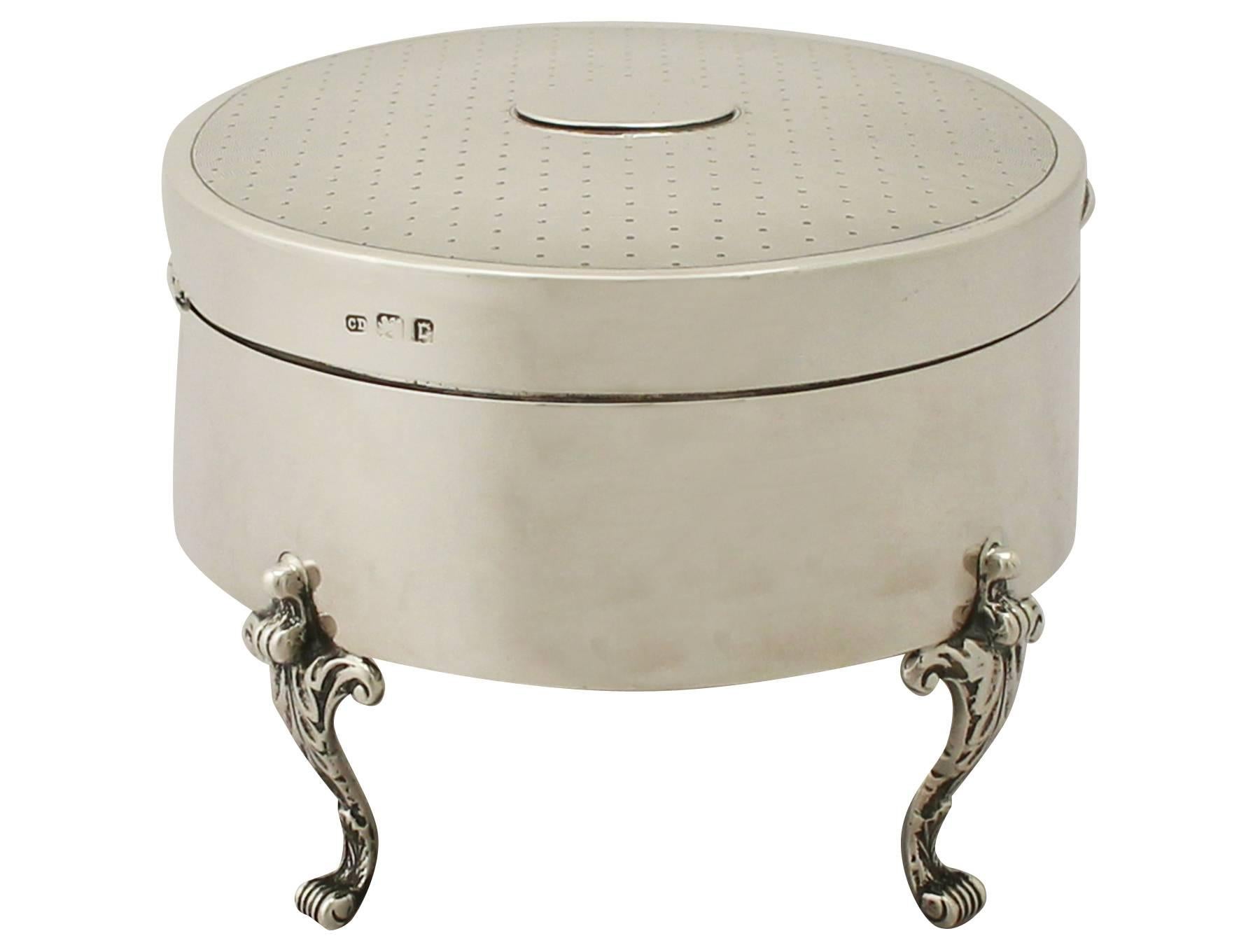 English Antique Sterling Silver Jewelry Box