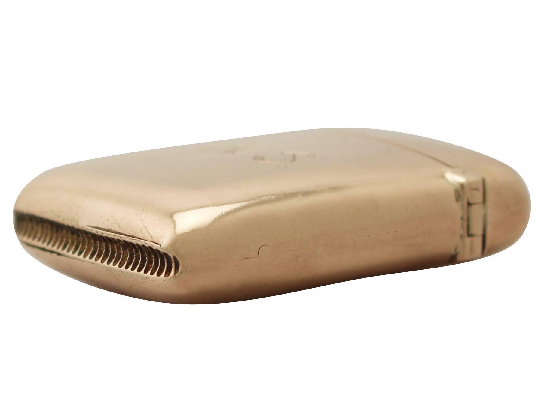 Early 20th Century Antique American 10k Rose Gold Vesta Case Circa 1910 For Sale