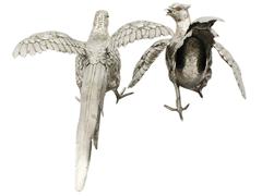 Antique German Silver Table Pheasants