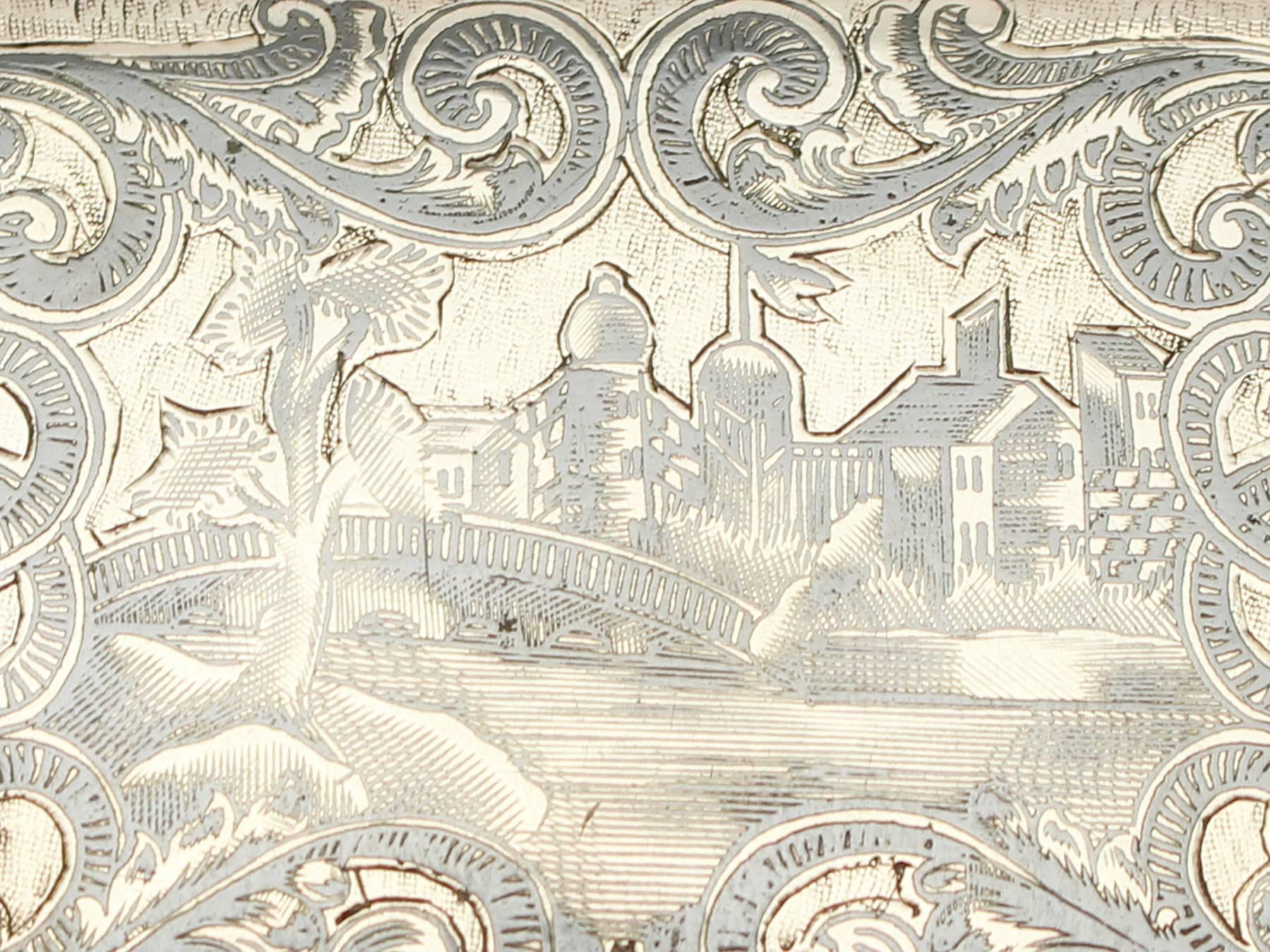 Antique Russian Silver and Niello Enamel Snuff Box, 1850s 3
