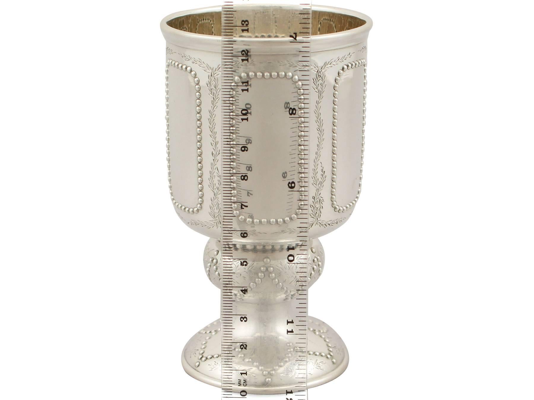 Antique Victorian Sterling Silver Goblet In Excellent Condition In Jesmond, Newcastle Upon Tyne
