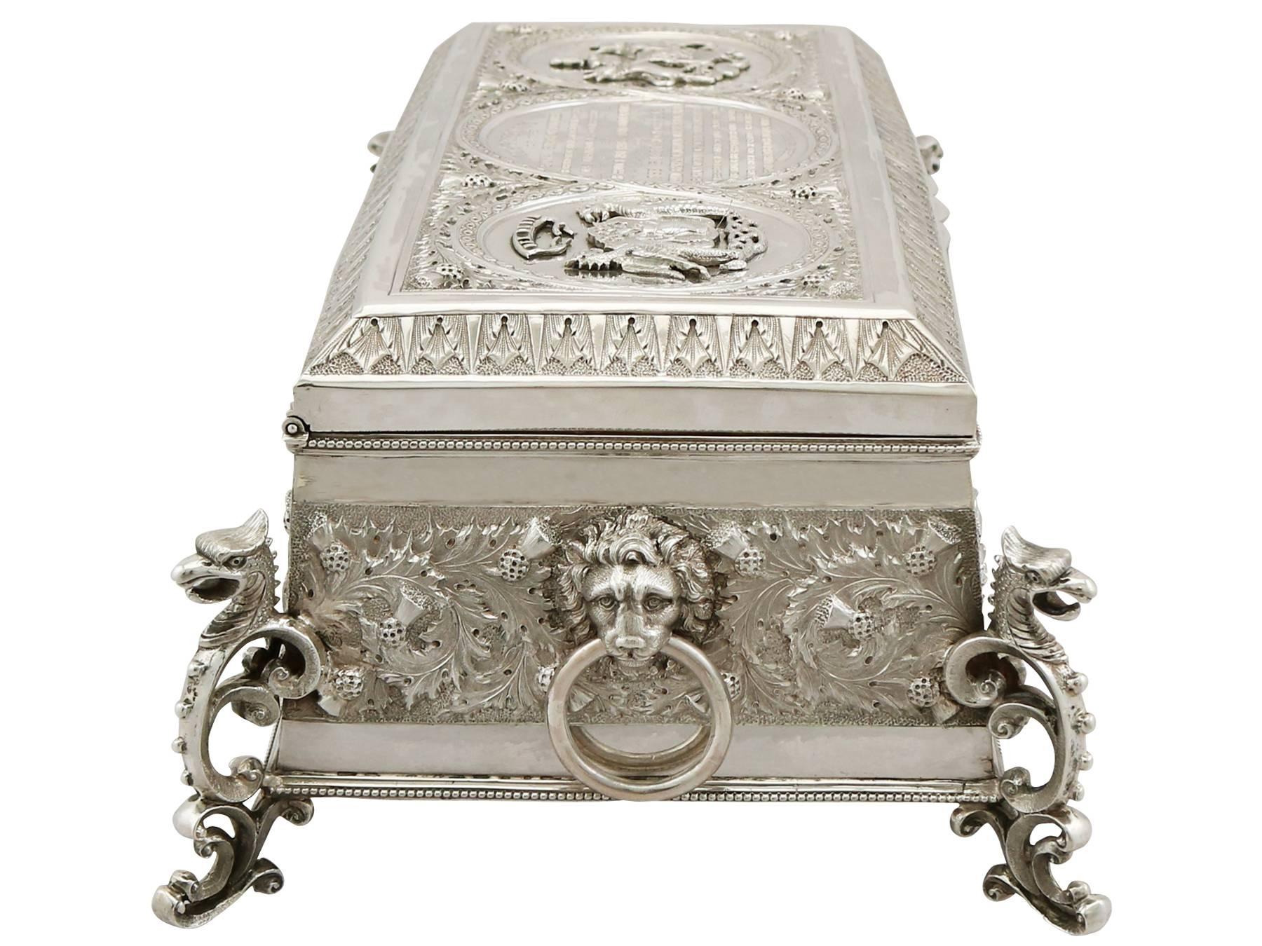 Antique Scottish Sterling Silver Freedom Casket, Victorian In Excellent Condition In Jesmond, Newcastle Upon Tyne