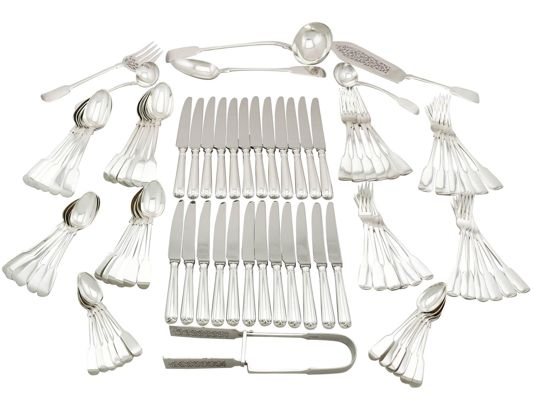 Antique Sterling Silver Canteen of Cutlery for 12 Persons by George Adams 2