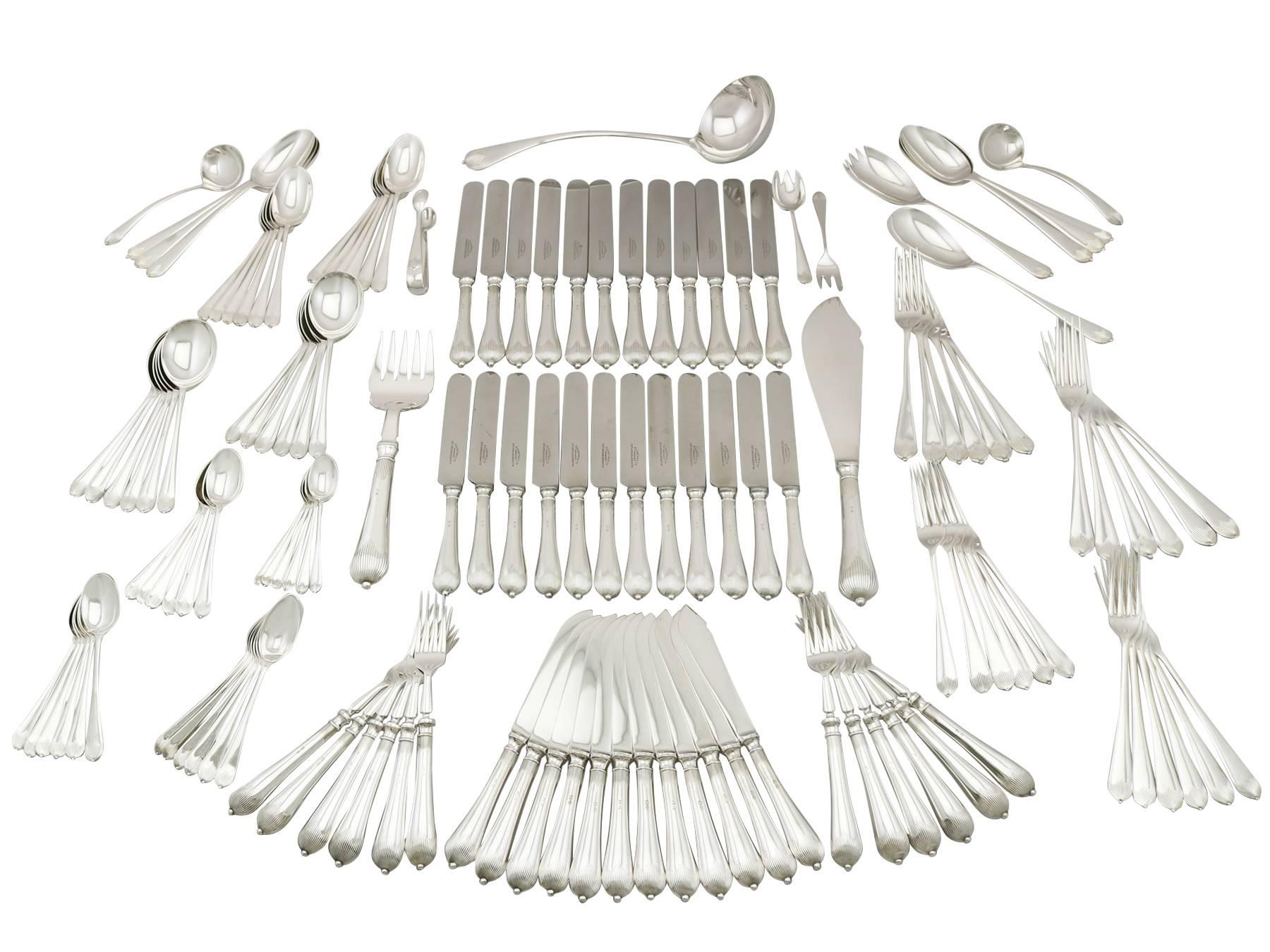 Antique Sterling Silver Canteen of Cutlery for Twelve Persons 5