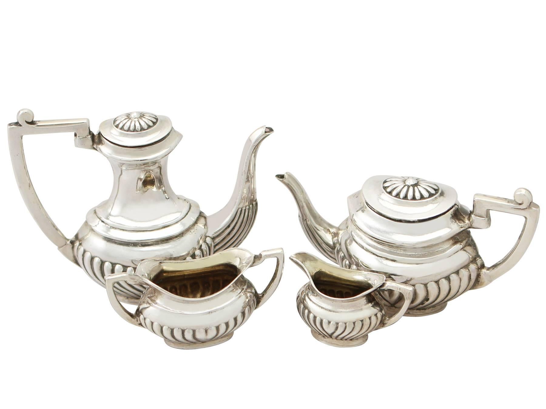 Great Britain (UK) 1970s Sterling Silver Boxed Miniature Tea and Coffee Service with Tray