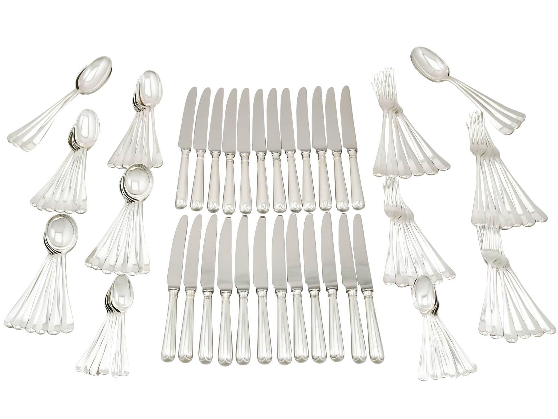 1940s Sterling Silver Canteen of Cutlery for 12 Persons by Atkin Brothers 3