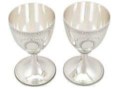 1969 Pair of Sterling Silver Goblets by C J Vander