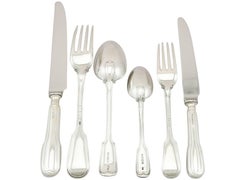 Antique Victorian Sterling Silver Canteen of Cutlery for Eight Persons by George