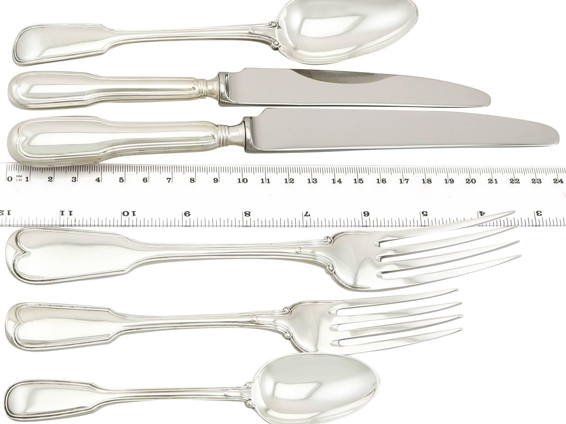 Great Britain (UK) Antique Victorian Sterling Silver Canteen of Cutlery for Eight Persons by George