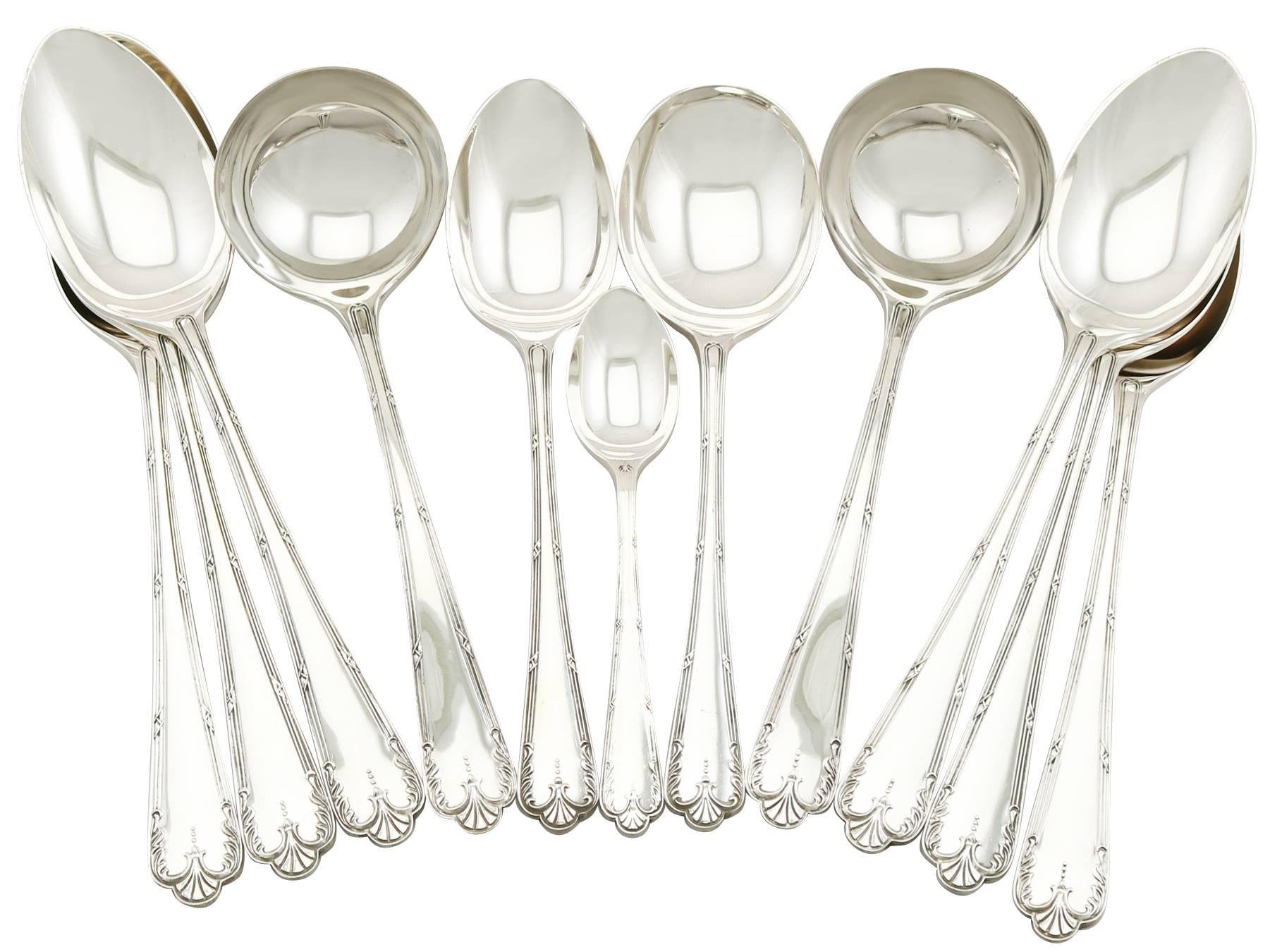 Great Britain (UK) 1973 Sterling Silver Canteen of Cutlery for 12 Persons