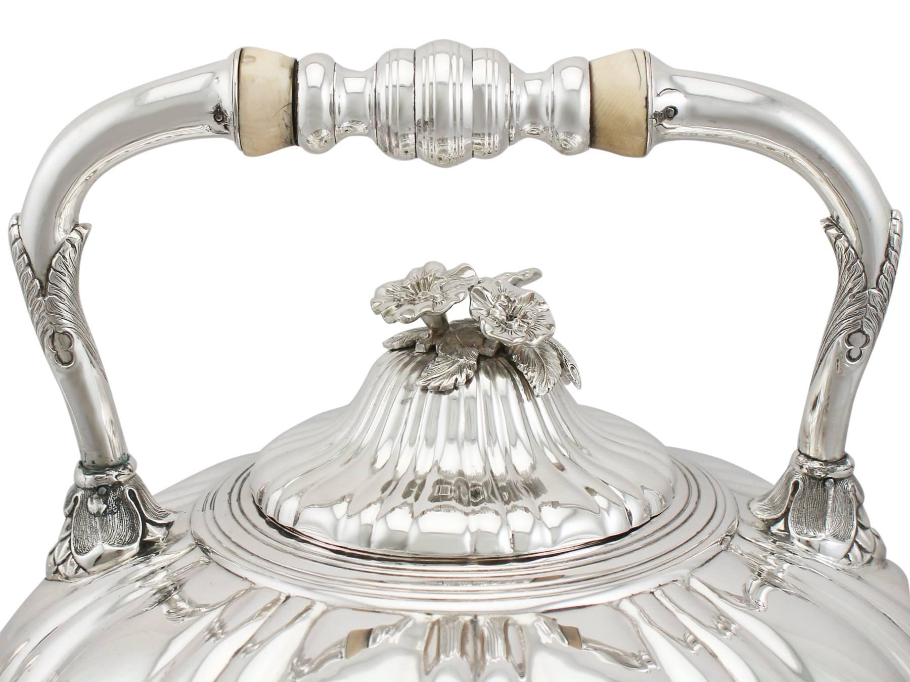 1850s Antique German Silver Spirit Kettle 1