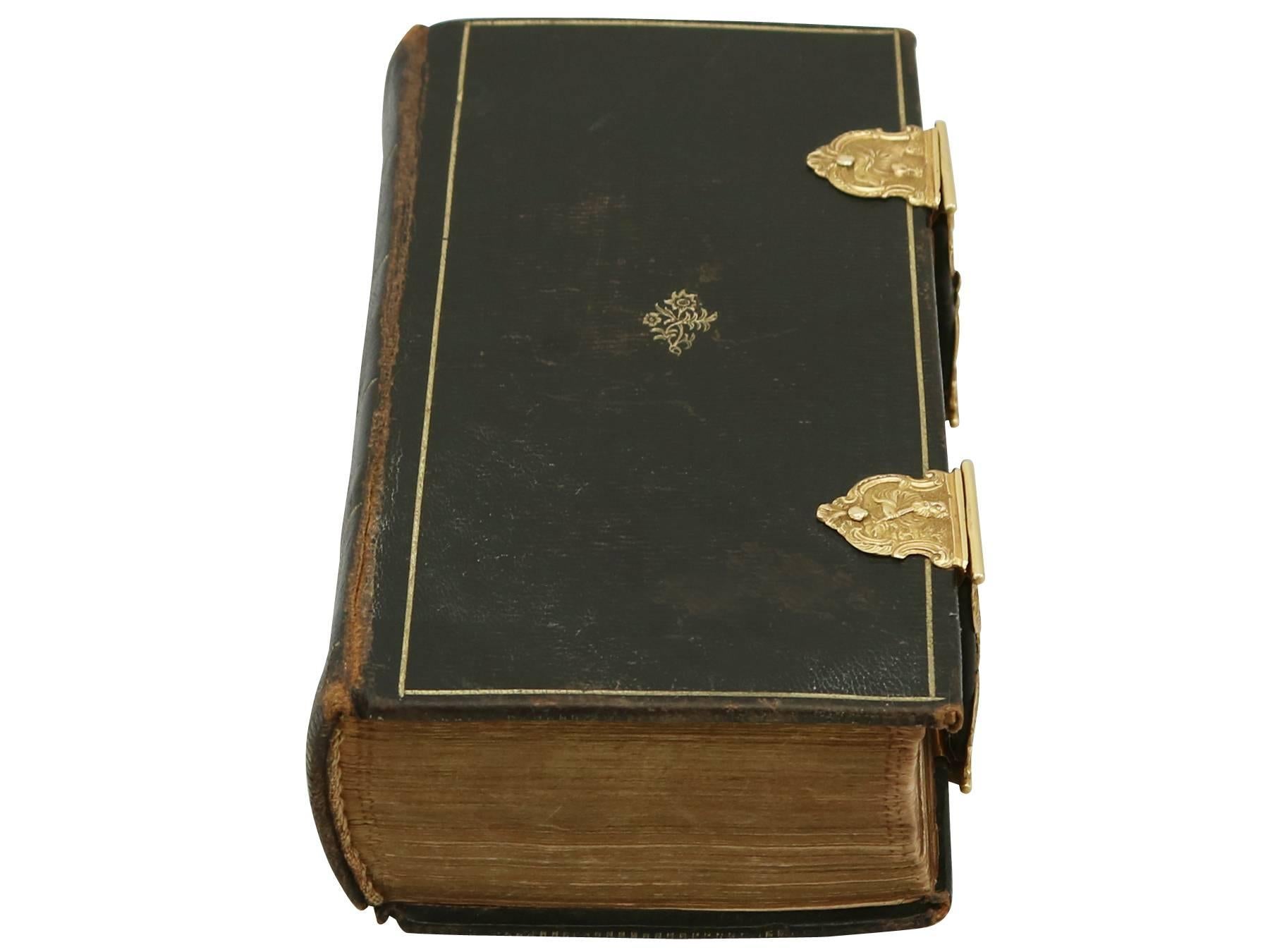 A fine and impressive antique 18th century, Dutch, 20-carat yellow gold mounted bible; an addition to our diverse range of collectable continental pieces.

This impressive antique Dutch, 20-carat yellow gold mounted Dutch bible has a rectangular