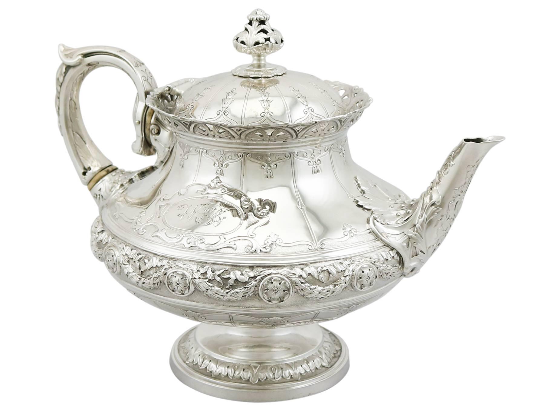 European Victorian Sterling Silver Four-Piece Tea and Coffee Service