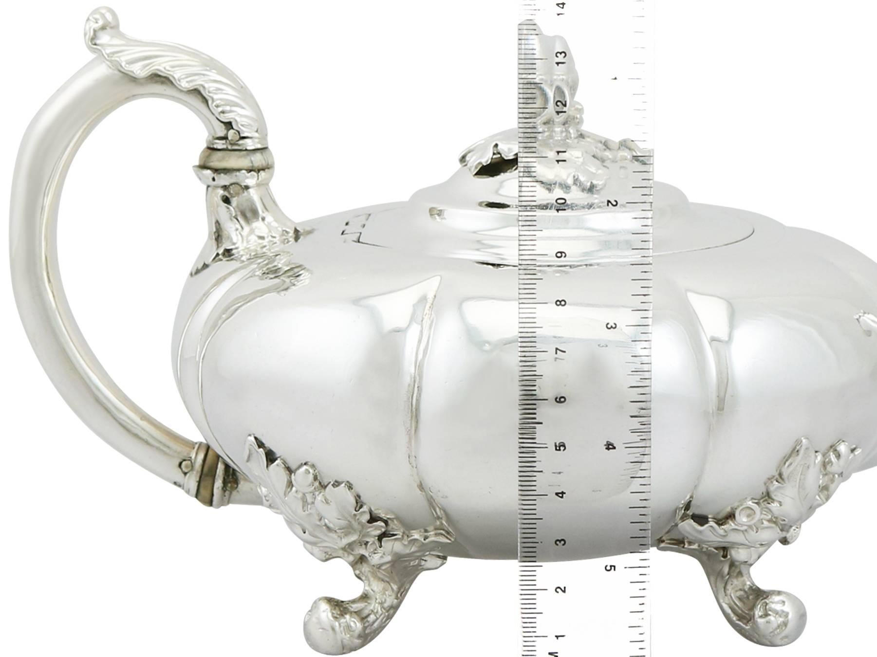 1837 Antique Victorian Sterling Silver Teapot 5