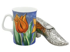 1907 Antique Edwardian Sterling Silver Shoe Trinket Box