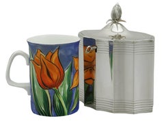 Georgianische Teedose aus Sterlingsilber von 1790 von Henry Chawner