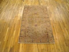 Antique Indian Agra Oriental Carpet, in Small Size, with Soft Colors, circa 1900
