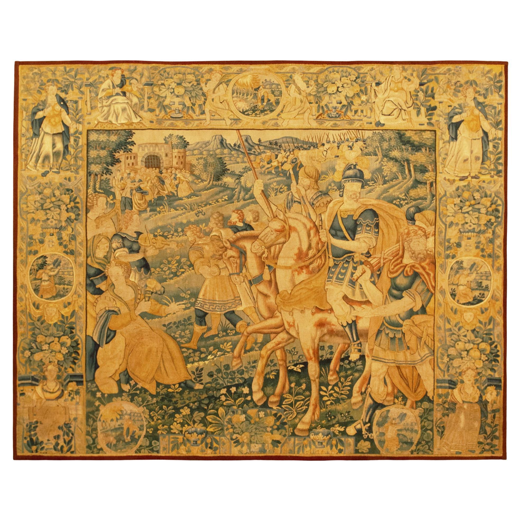 Early 17th Century Flemish Historical Tapestry with the Roman General Coriolanus For Sale