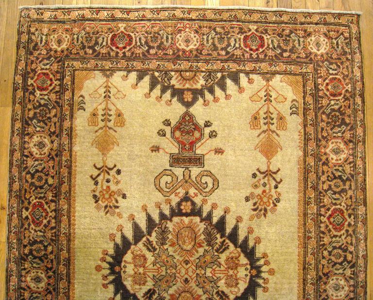 Antique Persian Tabriz Decorative Oriental Rug, in Small Size, Soft