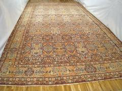Antique Persian Lavar Oriental Rug, in Mansion Size, with Subdued Colors, c.1890