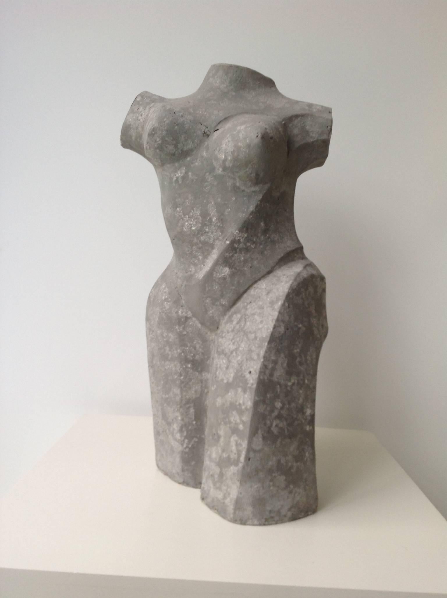 Female torso made of concrete in a cubistic style, not signed,
the piece comes from the estate of Agterberg