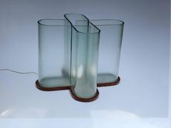 Glass Table in Art Deco Style, England, 1970s
