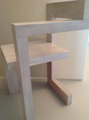 Steltman Chair by Gerrit Rietveld, White Stained Oak, 1963