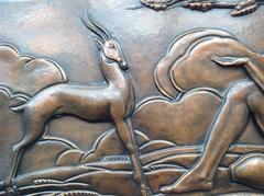 Wall Decoration, Diana, Goddess of the Hunt, Hammered Copper, Art Deco