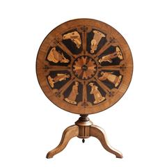 Italian Sorrento Marquetry Tilt-Top Table