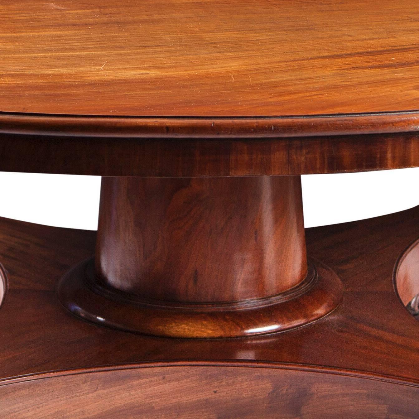 6ft Regency Mahogany Round Pedestal Dining Table For Sale at 1stdibs